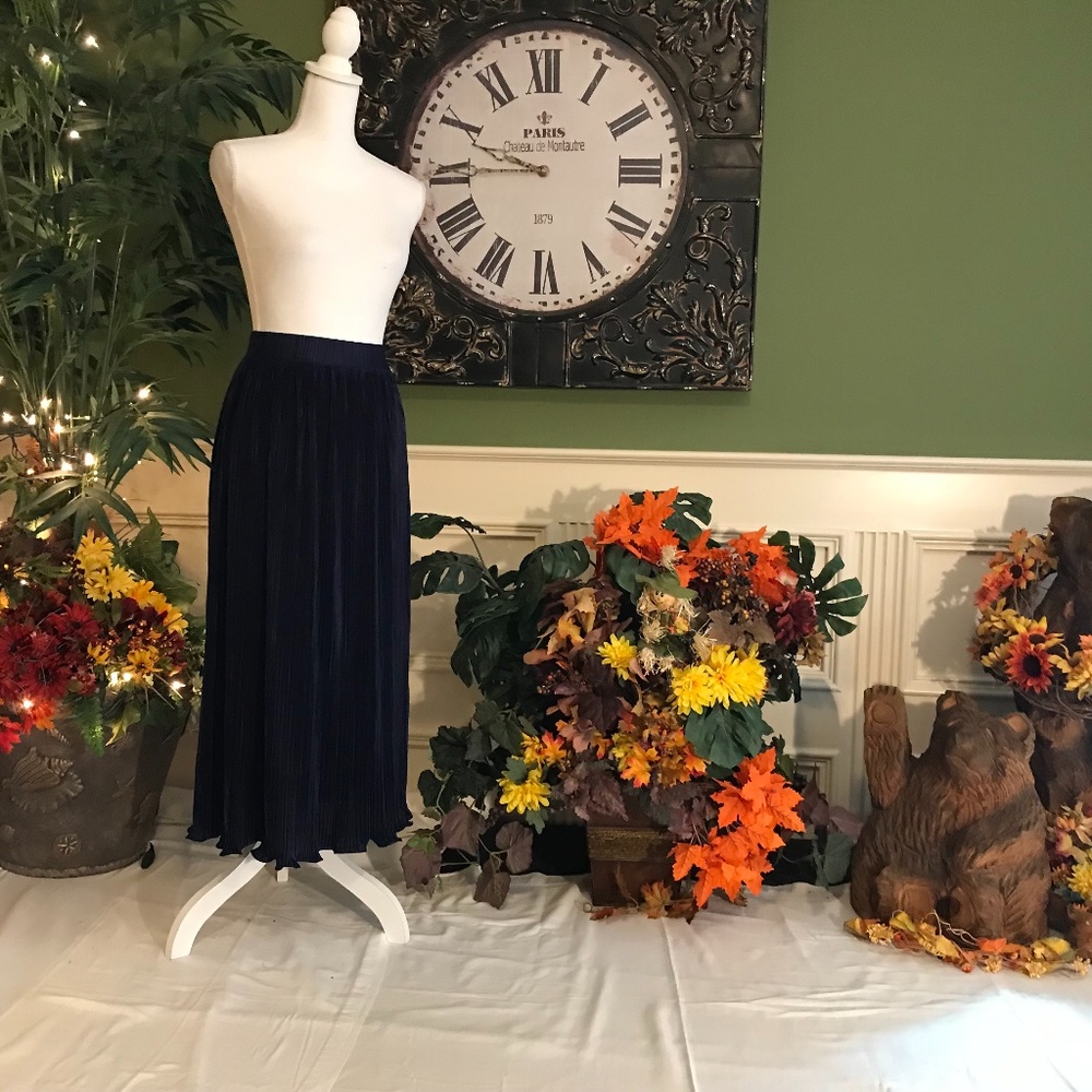Pleated silky skirt
